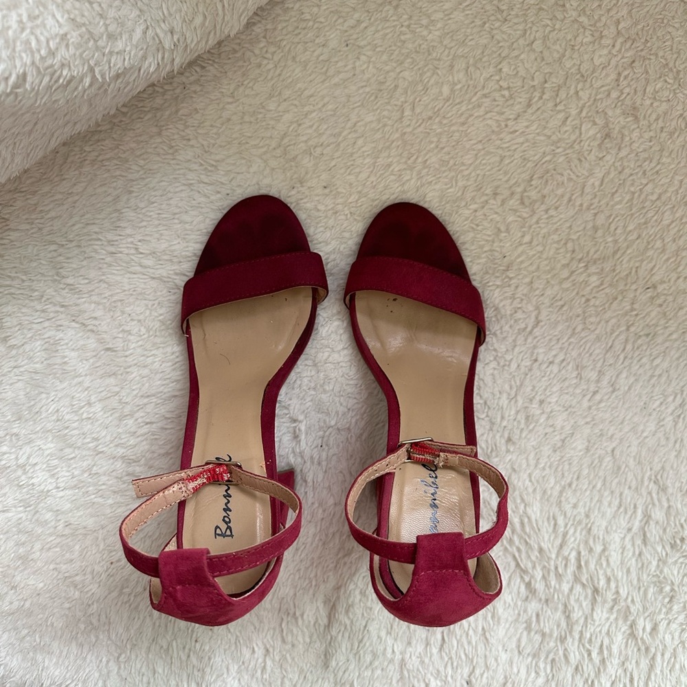 Magenta Block Heels - Picture 2 of 5